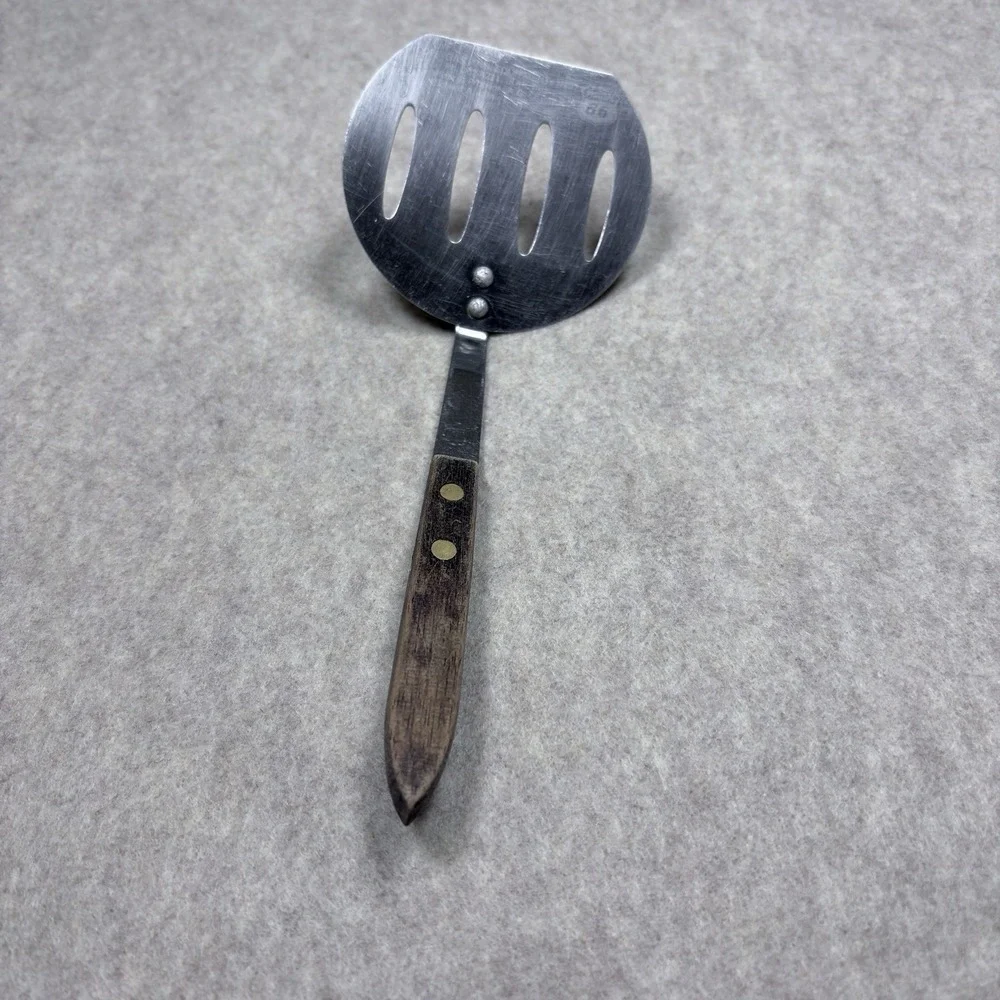 Warco Phillips 66 Slotted Spatula Turner, Stainless Steel & Wood Handle 9